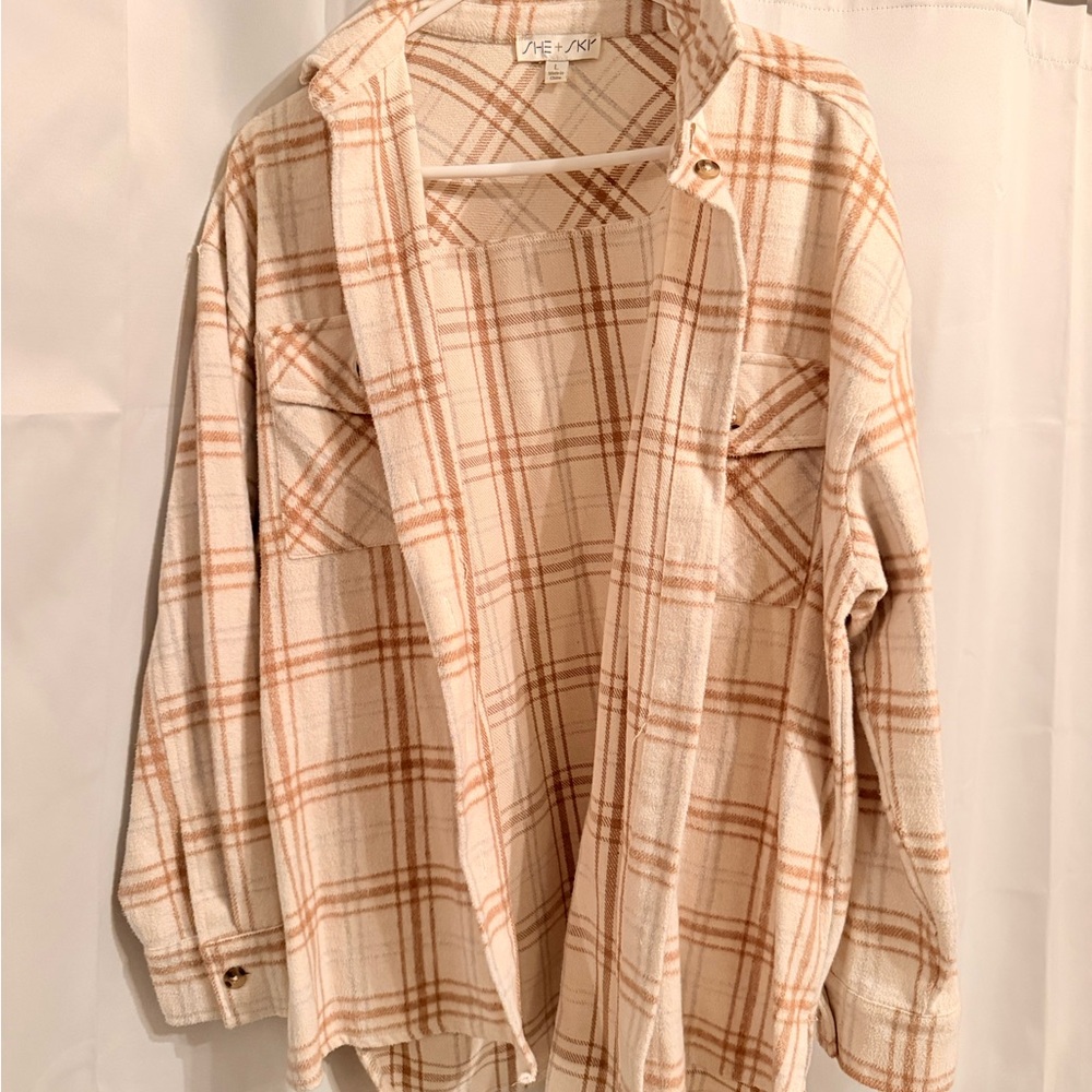 Beige Plaid Flannel